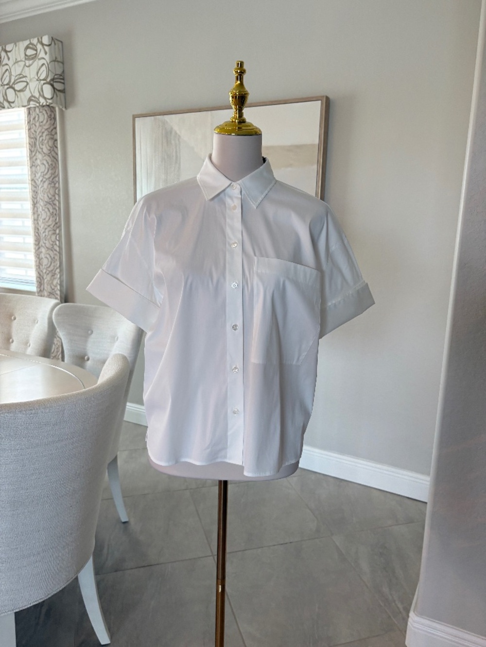 NWT Theory Short Sleeve Cuff Pocket Shirt